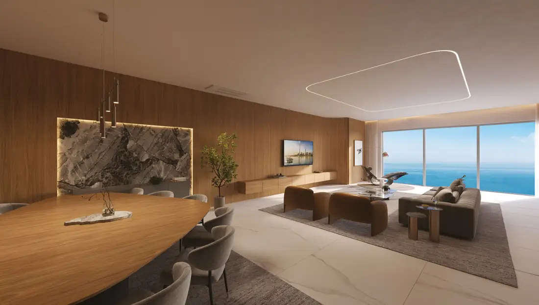 Living integrado do apartamento